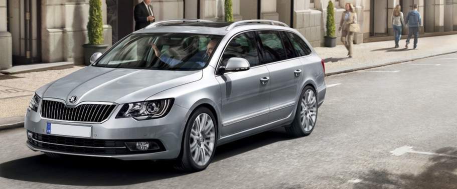 Skoda Superb Combi Front Angle High View Skoda Superb Combi Front Angle High View